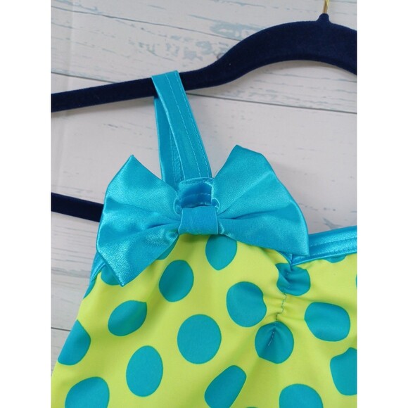 Weissman Dance Child IC Costume Leotard Dress Polkodot Blue Bow - Picture 4 of 8